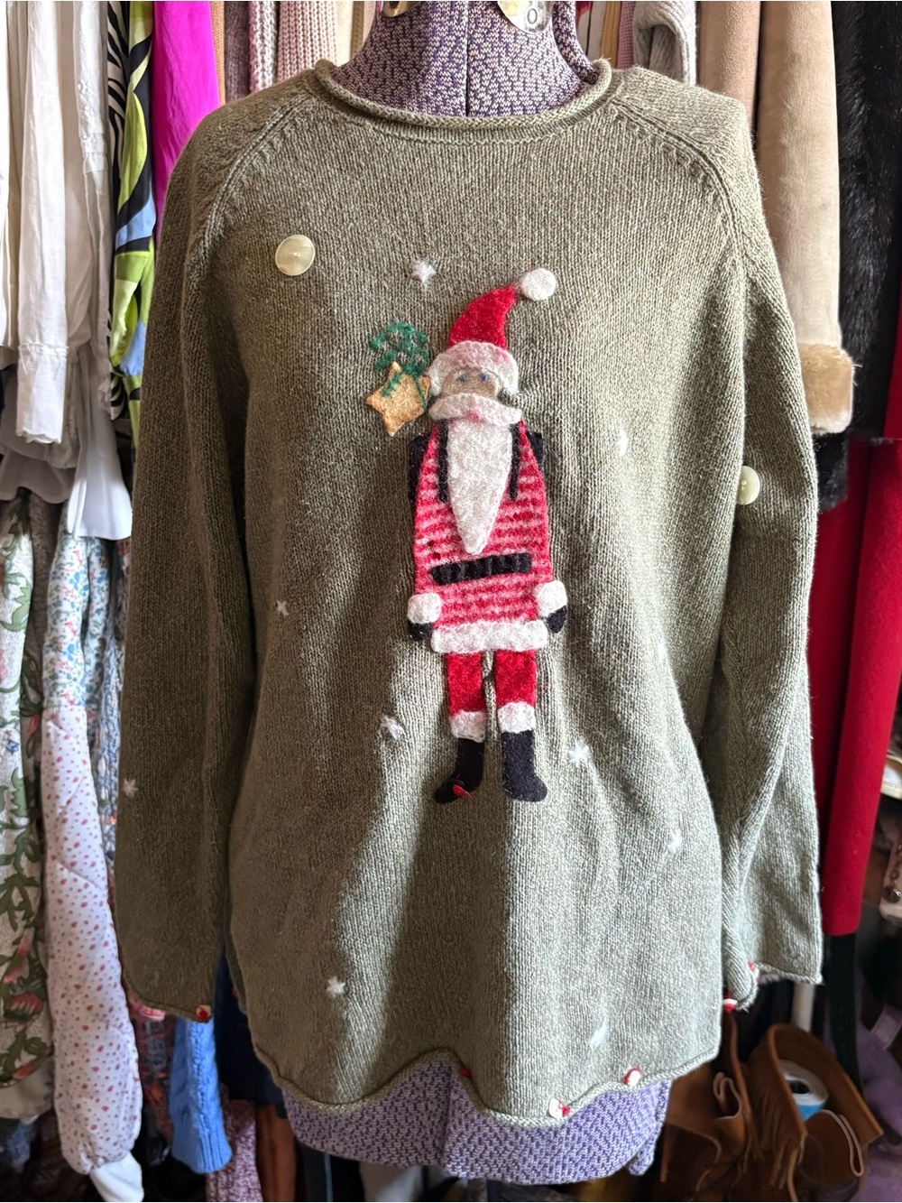 Rare Vintage Susan Bristol Santa Sweater